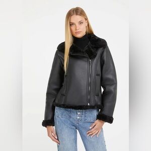 Selected Femme Black Leather Jacket size 38